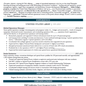 Military & Veteran Resume Template (Fill In the Blank)